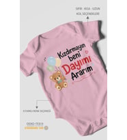 Kızdırmayın beni dayımı ararım Kısa Kollu Bebek Body %100 Pamuk