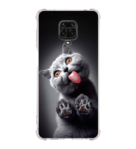 PrintiFy Xiaomi Redmi Note 9 Pro Uyumlu Kedi 2 Baskılı Şeffaf Köşe Korumalı Antişok Kılıf