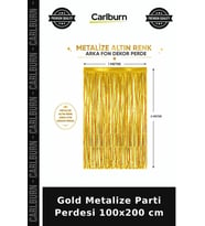 Gold Metalize Parti Perdesi 100x200 cm Duvar Dekoru Organizasyon Malzemesi
