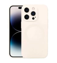 ALLY iPhone 14 Pro 6.1inç Liquid Silica Magsafe Uyumlu Silikon Kılıf-(5775) — Renk: Bej