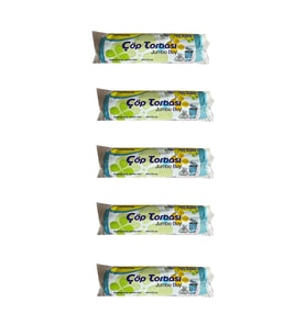 Canhome Jumbo Boy - Mavi -  210 Gr. - 80x110 Cm. - 80 Litre Çöp Torbası Poşeti - 10 Adetlik 5 Rulo