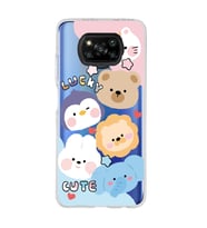 Poco X3 Pro / X3 NFC Uyumlu Cute Animals Tasarımlı Şeffaf Telefon Kılıfı