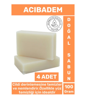 Doğal Güzel Kokulu Derinlemesine Cilt Yüz Temizleyici Nemlendirici Organik Acıbadem Sabunu 4 Adet