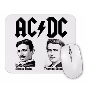 Ac Dc  Tesla Ve Edison Mouse Pad