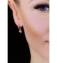 925 Ayar Gümüş Yıldız Figürlü Minimal Halka Kadın Küpe Uvpts300006