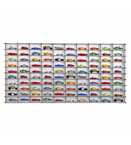 1/64 Beyaz Hobi Araba Rafı 100 Araç Yatay (hot wheels, matcbox)