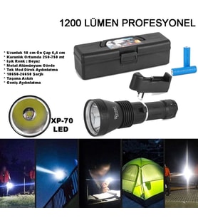 1200 Lümen Profesyonel Şarjlı El Feneri Wt-655