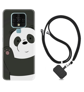 Tecno Camon 16 18P Pova Kılıf Boyun Askılı Silikon Hello Panda 1709