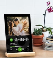 Kişiye Özel Spotify Barkodlu Plak Siyah