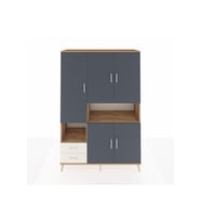 Hyperion Dolap 10 Raflı 2 Çekmeceli 5 Kapaklı 132x44x195 Çam-Antrasit/Aytaşı