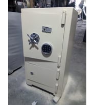MyWondry Çelik Para Kasası 85 CM Elektronik Şifreli Krem Beyaz Yangına Dayanıklı