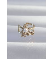 Mey İthalat® Pirinç Renk İncili Ahtapot Earcuff Küpe