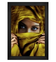 Kadın Motifli Kanvas Tablo 80 x 110 cm Siyah Çerçeve