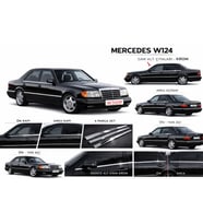 Mercedes E Klasse W124 Krom Cam Çıtası 4 Prç. 1984-1995 Paslanmaz Çelik