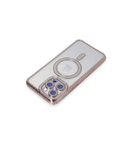 İphone 14 Pro Max Kılıf Joke Simli Magneticsafe Kılıf - Pembe