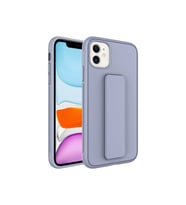 Apple iPhone 12 Uyumlu Kılıf Zore Qstand Kapak (Gri)