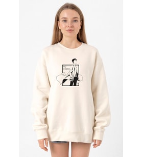 Steins Gate Rintarou Mad Scientist Ekru Kadın 2ip Sweatshirt