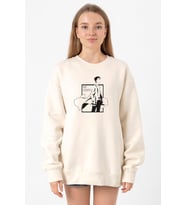 Steins Gate Rintarou Mad Scientist Ekru Kadın 2ip Sweatshirt
