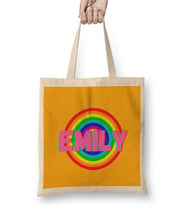 Emily-Name personalized Custom - vintage Retro Rainbow Style Design Gift Baby-Gift For Her Bez Çanta Uzun Saplı