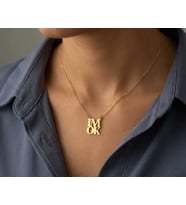Kişiye Özel Im Ok Yazılı Kolye 925K Gümüş (Gold)