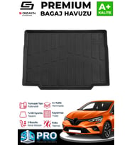 S-Dizayn Renault Clio 5 3D Pro Bagaj Havuzu 2019 Üzeri A+ Kalite