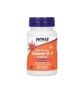Now Foods D3 Vitamini, Yüksek Etki, 2.000 IU, 240 Softgels