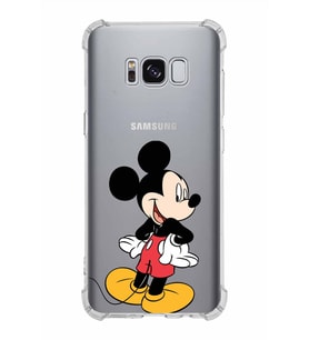 Samsung Galaxy S8  Köşe Korumalı Antişok Kapak Mickey Mouse Tasarımlı Şeffaf  Kılıf