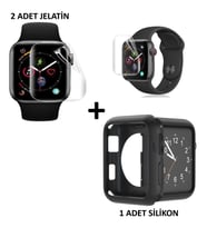 Watch Nike Se Uyumlu 2 Adet Şeffaf koruyucu Nano Jelatin+Silikon Kılf Tam koruma