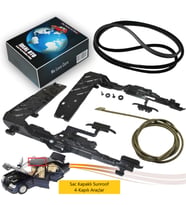 Mercedes S W140 1991-1998 (4 Kapı) Sac Tavanlı Elektrikli Sunroof Kızağı, Teli ve Conta Fitil Seti