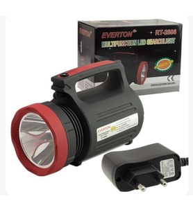 Rt-2886 Usbli 5 Watt Power Ledli 2 Km Mesafeli El Feneri (Siyah-Kırmızı)