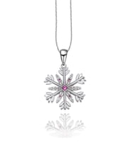 Diamond Seri Özgün Tasarım Kar Tanesi Snowflake Gümüş Kolye