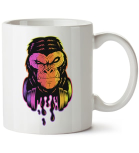 Monkey Baskılı Porselen Kupa Bardak