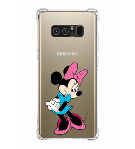 Samsung Galaxy Note8  Köşe Korumalı Antişok Kapak Minnie Mouse Tasarımlı Şeffaf  Kılıf