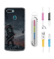 Oppo A5S A15 A16 A54 A55 A73 A74 Kılıf Kablo Koruma Spiral Silikon Warrior 1653