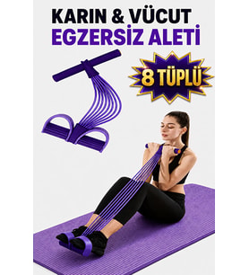 Vücut Geliştirme ve Karın Egzersiz Aleti Taşınabilir Direnç Lastikli Fitness Ekipmanı 8 tüplü