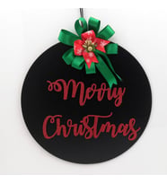 Lora Davet Yılbaşı Süsleri Marry Christmas Kapı Süsü (1 Adet) Siyah - 16165