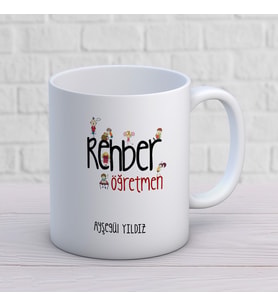 Kişiye Özel Meslek Rehber Öğretmeni Hediyelik Kupa Bardak