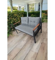 Pimango Pi Elize Tekli Bahçe Mobilyası,balkon Mobilyası 2'li 60x120cm Gri