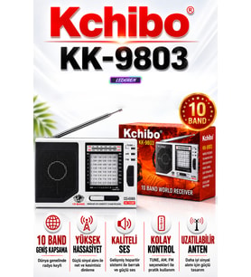 KK-9803 Taşınabilir Cep Radyosu AM FM SW 10 Bantlı Pilli Mini Deprem Radyosu