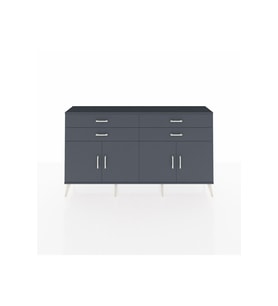 Arges Konsol 2 Raflı 4 Çekmeceli 8 Kapaklı 176x30x99 Antrasit-Antrasit
