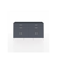 Arges Konsol 2 Raflı 4 Çekmeceli 8 Kapaklı 176x30x99 Antrasit-Antrasit