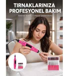 Elektrikli Profesyonel Manikür Pedikür Seti Değiştirilebilir Başlık Seçeneği Yeni Nesil
