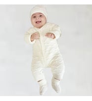 Krem Bebek Triko Patikli Tulum Takım