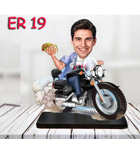 Kişiye Özel Ahşap Biblo - Motor Kullanan Erkek Karikatür Biblo 4