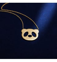 Kişiye Özel 925 Ayar Gümüş Panda Kolye (Gold)