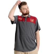 Mode XL Büyük Beden Erkek T-shirt Polo CHNGYRMD 23328 Antramelanj