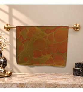 e38 EL İŞÇİLİĞİ KADIN RENKLİ EBRU FULAR 175*35 cm-6710