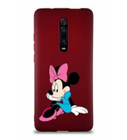 Xiaomi Redmi K20 Soft Premier Kapak Minnie Mouse-E Tasarımlı Silikon Kılıf - Mürdüm (Şeffaf)