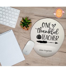 Kişiye Özel Bir Müteşekkir Öğretmen Yazılı Mouse Pad Bilek Destekli