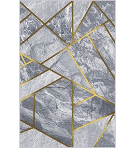 Eliana Home Baskılı, Yıkanabilir Kaymaz Taban Salon Halısı LNA1582-HT1388 100x150 cm (Gri)